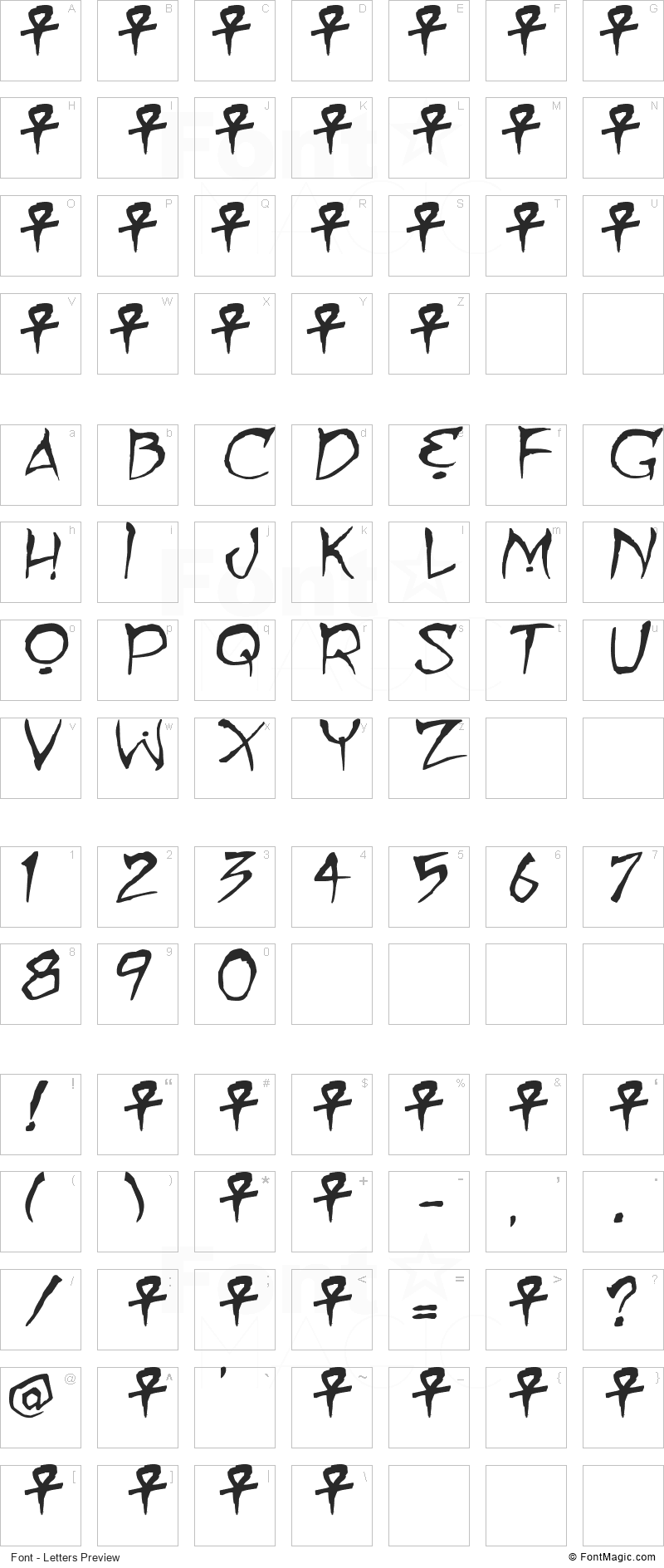 Mummy loves you Font - All Latters Preview Chart